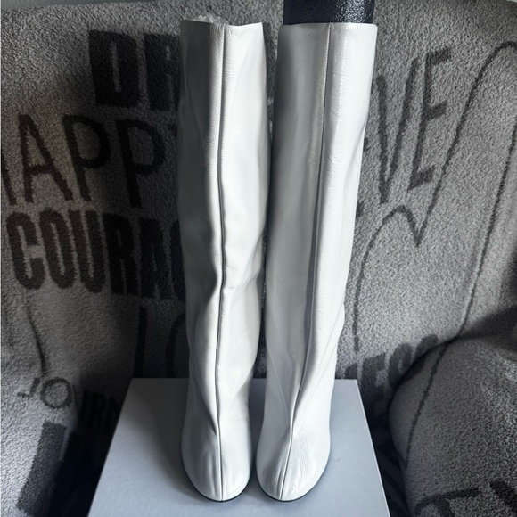 Proenza Shouler tee knee high boots baggy white nappa leather size 9 runway - Picture 8 of 16